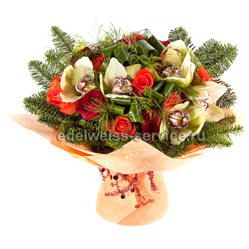 "Снежная орхидея". Букет новогодний