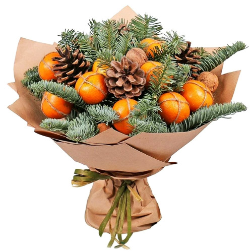 "Мандариновый праздник". Букет зимний