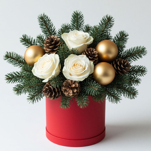 "Праздничная симфония". Букет в коробке